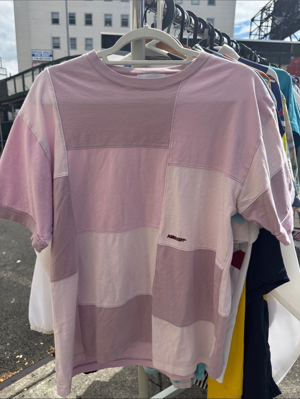 Pink Patchwork Short-Sleeve Men's Tee by Ambush